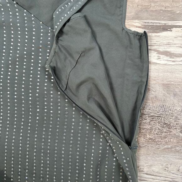 Susana Monaco Blue Green Rhinestone Mini Dress Sleeveless Party Size 8 - Picture 3 of 7